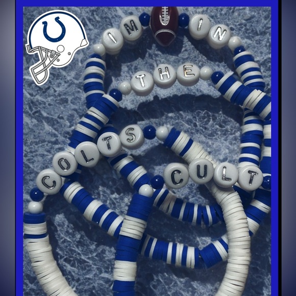 NFL Football Colts bracelet set ( New Handmade ) - Picture 1 of 7